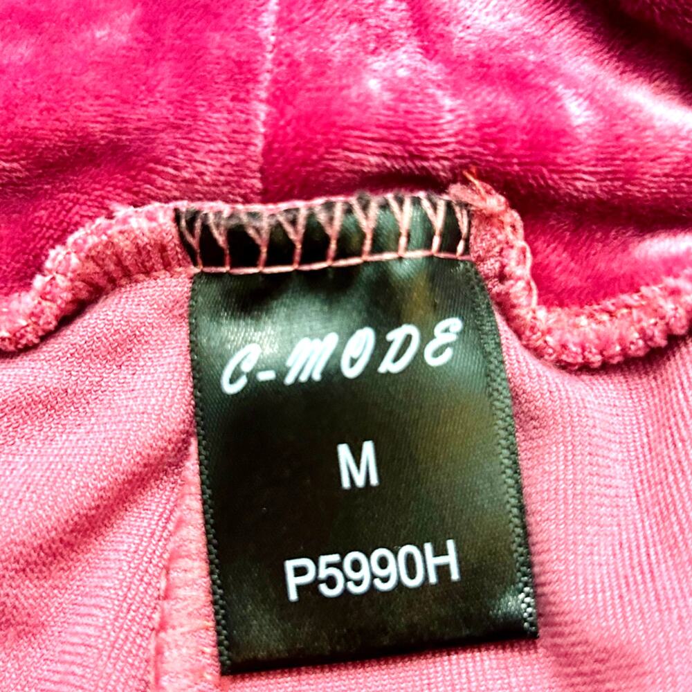 Burgundy Velour Tracksuit Set Women's M Y2K Zip Hoodie & Pants - Picture 6 of 17